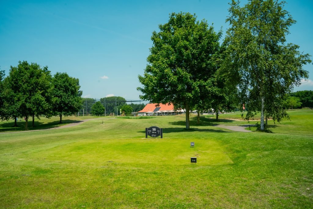Fairway met bomen op de achtergrond